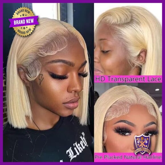 Human Hair Bob Wig HD Lace Front Glueless Pre Plucked Wear and Go main image 5